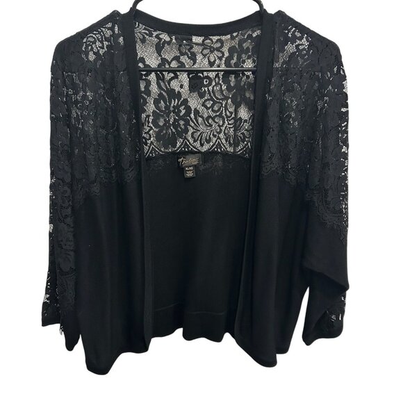 Thalia Sodi Black Lace Open Cardigan Sweater Whimsigoth Sz XL - Picture 1 of 7